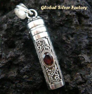 925 Silver Garnet Essential Oil Bottle Pendant PP-311-KT