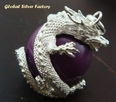 Sterling Silver & Dragon Purple Chime Ball CH-288-KT