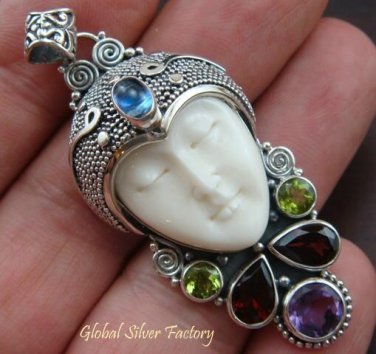 925 Silver & Mix Gemstones Goddess Pendant GDP-520-PS