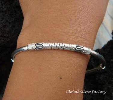 Sterling Silver Women's Bangle SBB-273-PS