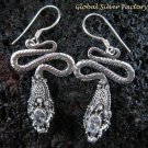 925 Silver CZ Snake Earrings ER-486-KA
