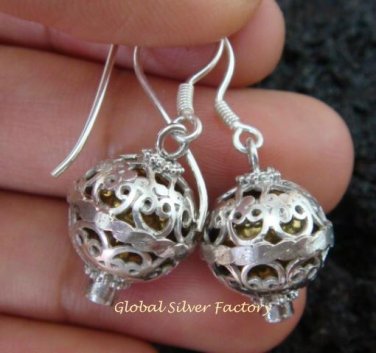 925 Silver Amethyst Chime Ball Earrings CBE-146-KT