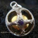 925 Silver Cut Amethyst Chakra Chime Ball CH-310-KT