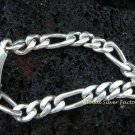 Sterling Silver 8mm Men Figaro Chain Bracelet MJ-114-KT