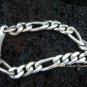 Sterling Silver 8mm Men Figaro Chain Bracelet MJ-114-KT