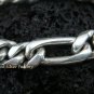Sterling Silver 8mm Men Figaro Chain Bracelet MJ-114-KT
