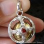 925 Silver Cut Garnet Chakra Chime Ball CH-309-KT