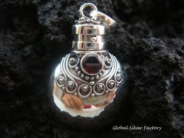Sterling Silver Garnet Perfume Pendant PP-194-KT