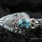 Sterling Silver & Blue Topaz Snake Bangle SBB-263-KT