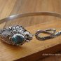 Sterling Silver & Blue Topaz Snake Bangle SBB-263-KT