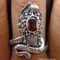 925 Silver & Garnet Snake Ring RI-224-KT