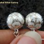 925 Silver  White Chime Ball Earrings CBE-133-KA
