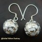 925 Silver  White Chime Ball Earrings CBE-133-KA