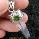 925 Silver Crystal & Peridot Pendant SP-397-KT