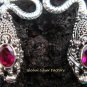 925 Silver Garnet Snake Earrings ER-483-KA