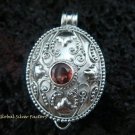 925 Silver Garnet Locket Pendant LP-171-PS