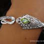 Silver & Peridot Snake Bangle SBB-265-KT