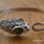Silver & Peridot Snake Bangle SBB-265-KT