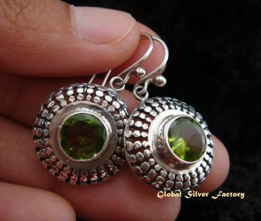 925 Silver & Peridot Round Earrings ER-481-KT