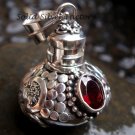 Sterling Silver Garnet Perfume Bottle pendant PP-137-KT