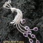 Silver Peacock & Amethyst Brooch BC-126-KT
