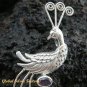 Silver Peacock & Amethyst Brooch BC-126-KT