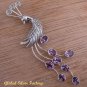 Silver Peacock & Amethyst Brooch BC-126-KT