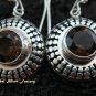 925 Silver & Smokey Quartz Round Earrings ER-479-KT