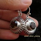 925 Silver & Smokey Quartz Round Earrings ER-479-KT