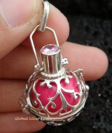 925 Silver Pink Rose Quartz 18mm  Harmony Ball HB-282-KT
