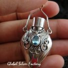 925 Silver & Blue Topaz Perfume Pendant PP-324-GSF