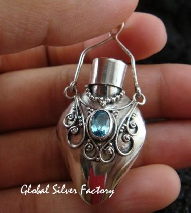 925 Silver & Blue Topaz Perfume Pendant PP-324-GSF