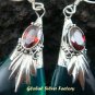 925 Silver Green Quartz & Garnet Earrings SJ-195-KA