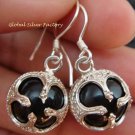 925 Silver Black Chakra Chime Ball Earrings CBE-150-KT