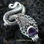 925 Silver & Oval Cut Amethyst Snake Ring RI-222-KT