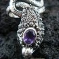925 Silver & Oval Cut Amethyst Snake Ring RI-222-KT