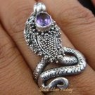 925 Silver & Oval Cut Amethyst Snake Ring RI-222-KT