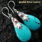 Silver Turquoise (syn) & Garnet Earrings SJ-198-KA