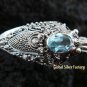Silver & Topaz Double Head Snake Bangle SBB-283-KT