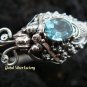 Silver & Topaz Double Head Snake Bangle SBB-283-KT