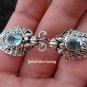 Silver & Topaz Double Head Snake Bangle SBB-283-KT