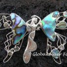 Large Silver & Paua Shell Angel Brooch BC-131-KT