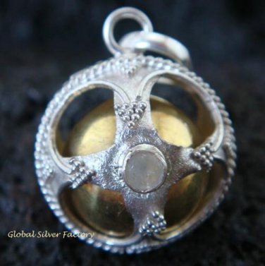 925 Silver Moonstone Chakra Chime Ball CH-311-KT