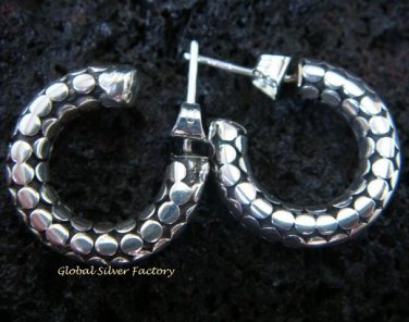 Round 925 Silver Bali Hoop Earrings SE-141-NY