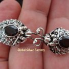 Silver & Garnet Double Head Snake Bangle SBB-282-KT