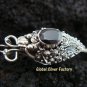 Silver & Garnet Double Head Snake Bangle SBB-282-KT