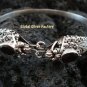 Silver & Garnet Double Head Snake Bangle SBB-282-KT