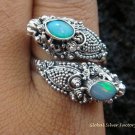 925 Silver Opal Double Head Snake Ring RI-274-KT