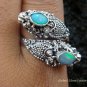 925 Silver Opal Double Head Snake Ring RI-274-KT