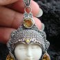 925 Silver & 4 Citrine Goddess Pendant GDP-633-KT